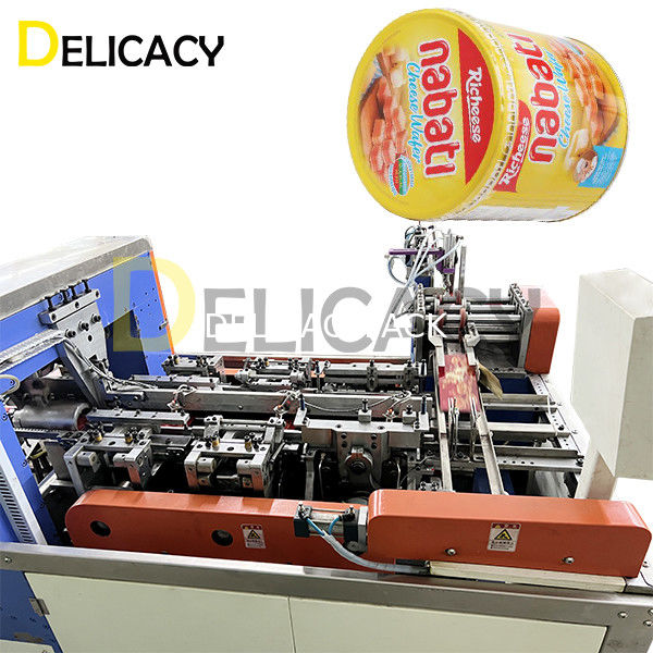 Sem esforço de fabricação de latas de biscoitos máquina de fabricação com o corpo máquina de bloqueio aperfeiçoando a precisão de vedação